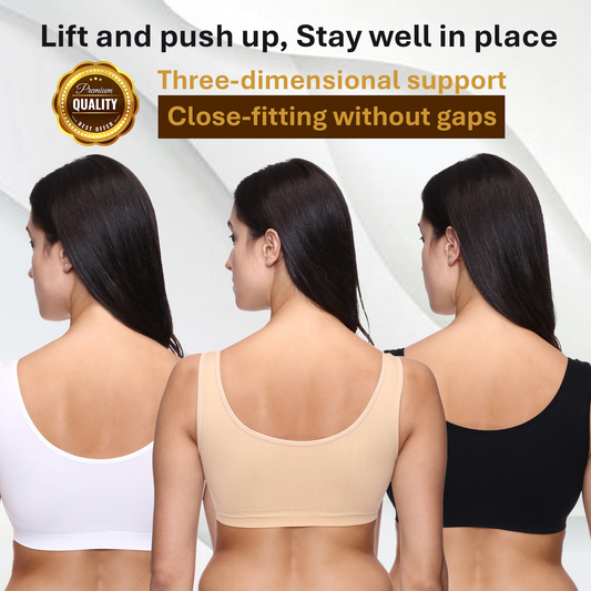 WOW SHOPPERS™ Posture Perfect Wireless Bra. Combo of 3 (FREE SIZE)