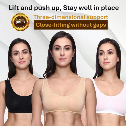 WOW SHOPPERS™ Posture Perfect Wireless Bra. Combo of 3 (FREE SIZE)